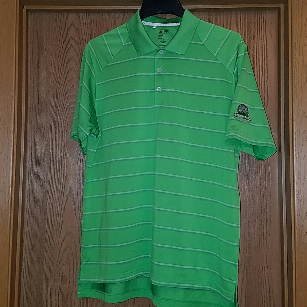 Adidas green striped golf short